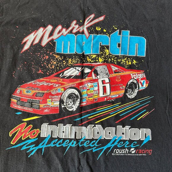Vintage Mark Martin Racing TShirt No Intimidation Accepted NASCAR Graphic Tee - Picture 4 of 6